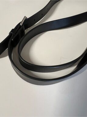 Bimba Y Lola Black Leather Long Strap with Silver Hardware
